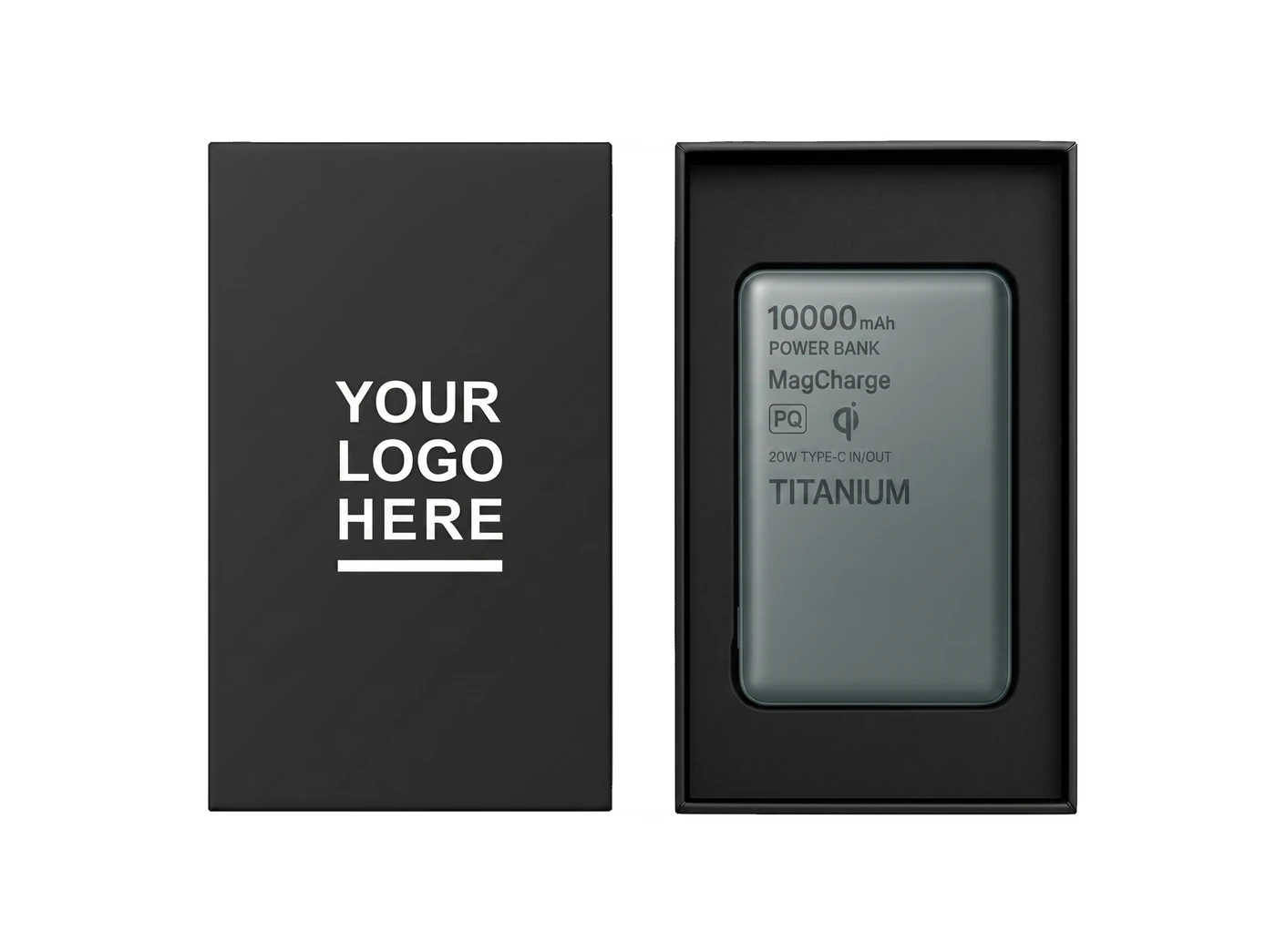 Titanium 10,000mAh MagSafe Charger · Graphite Blue — customized with your logo