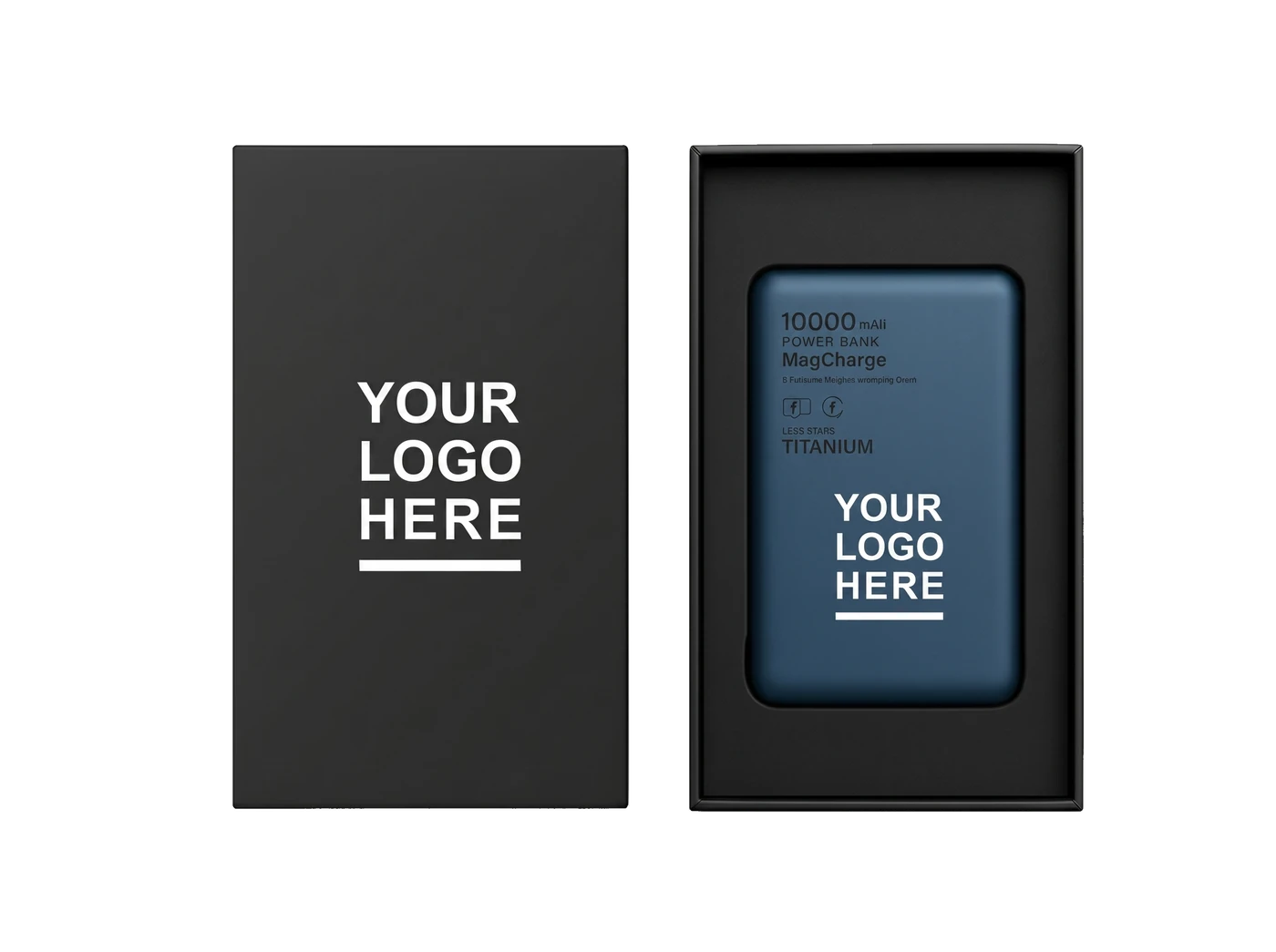 Titanium 10,000mAh MagSafe Charger · Navy Blue — customized with your logo