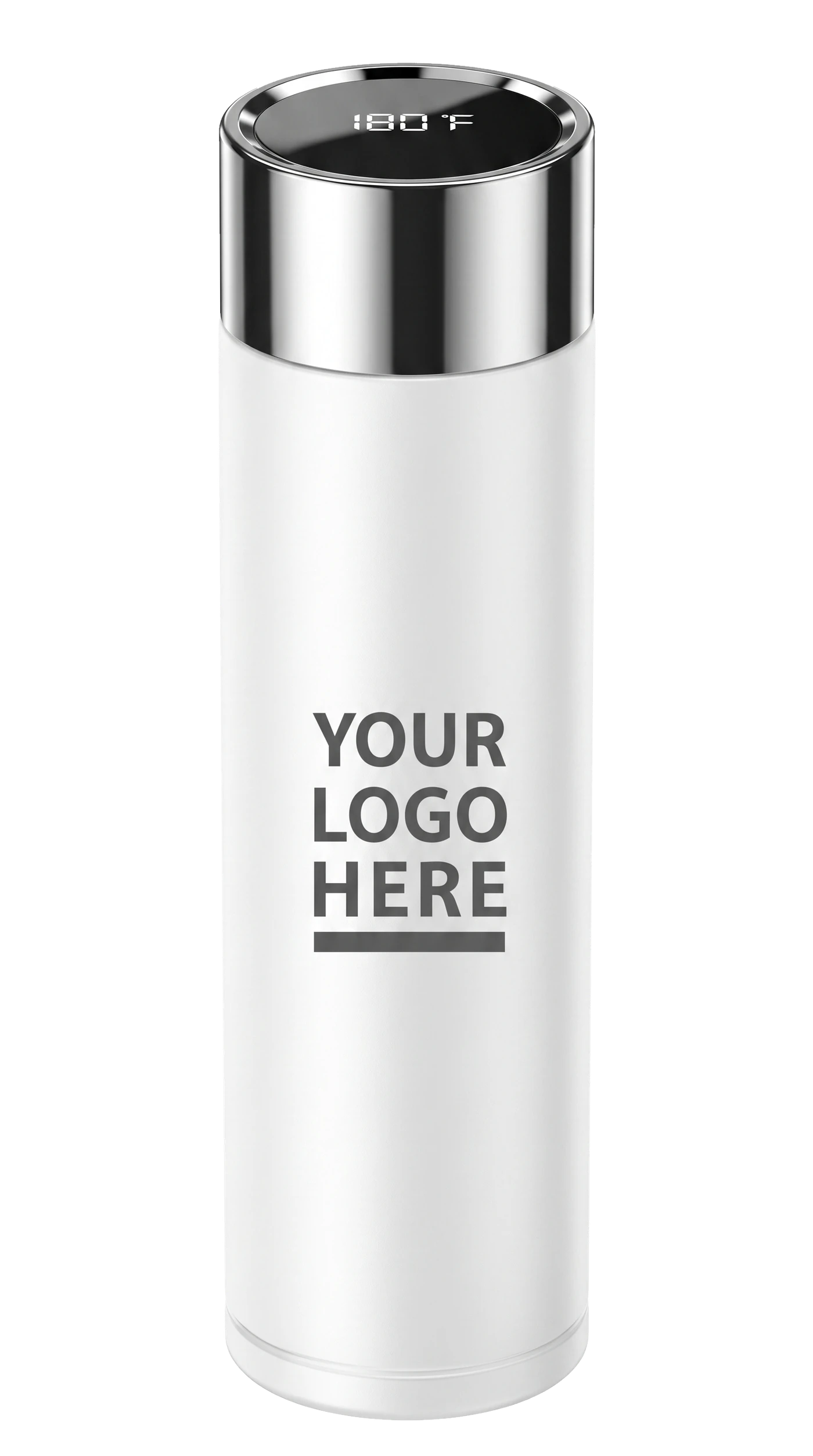 16oz Smart Thermos · Cream White — customized with your logo