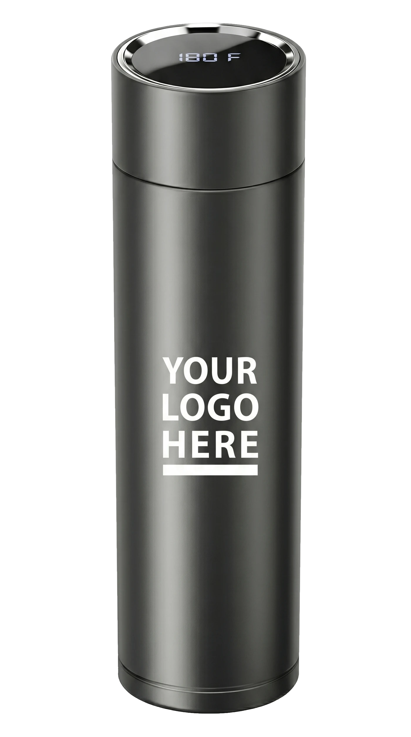 16oz Smart Thermos · Dark Grey — customized with your logo
